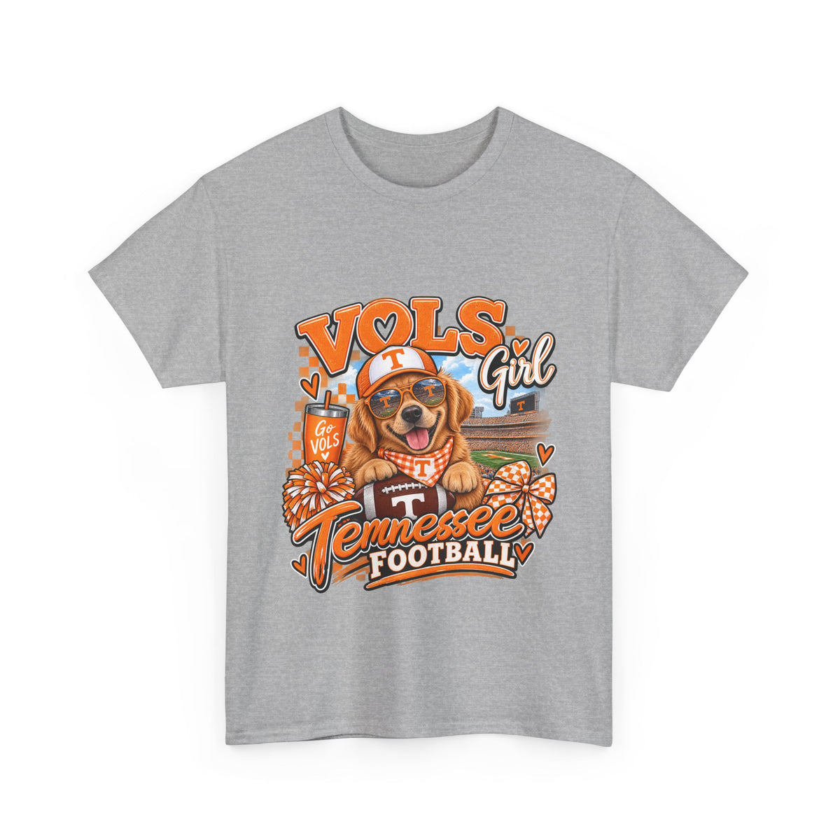 Tennessee Vols Football Tee — "Vols Girl" Dog Mascot Game Day Shirt