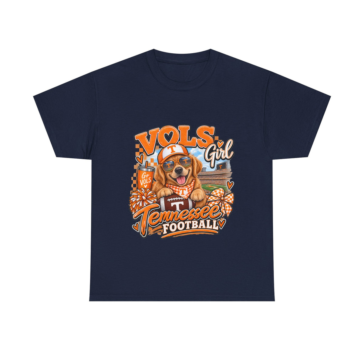 Tennessee Vols Football Tee — "Vols Girl" Dog Mascot Game Day Shirt