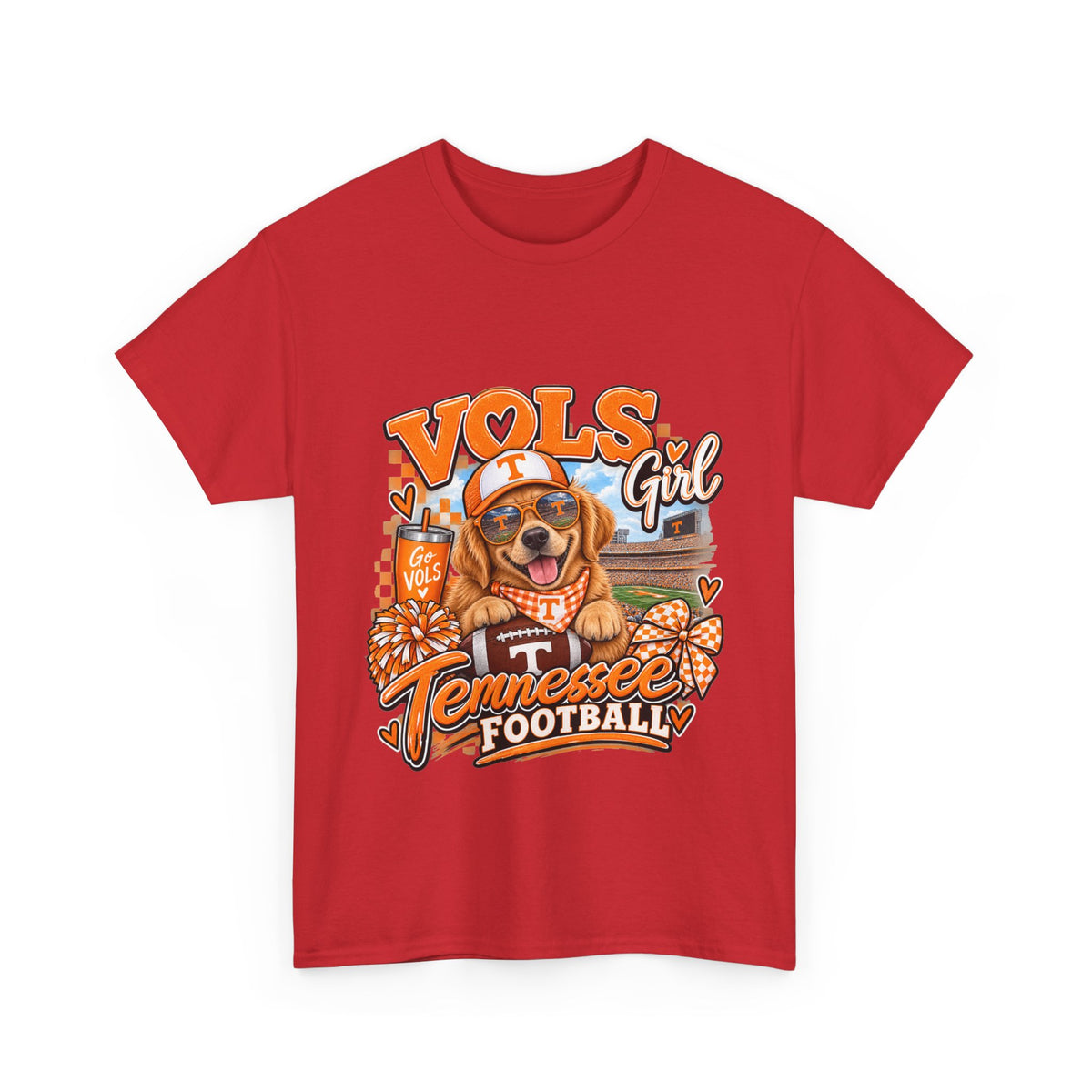 Tennessee Vols Football Tee — "Vols Girl" Dog Mascot Game Day Shirt