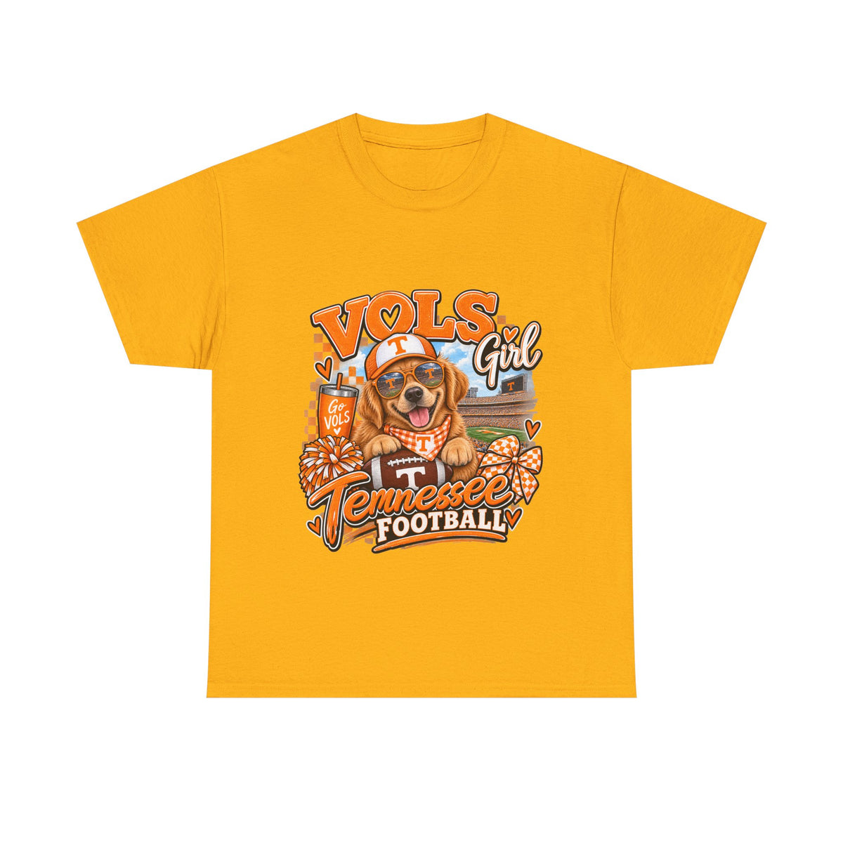 Tennessee Vols Football Tee — "Vols Girl" Dog Mascot Game Day Shirt