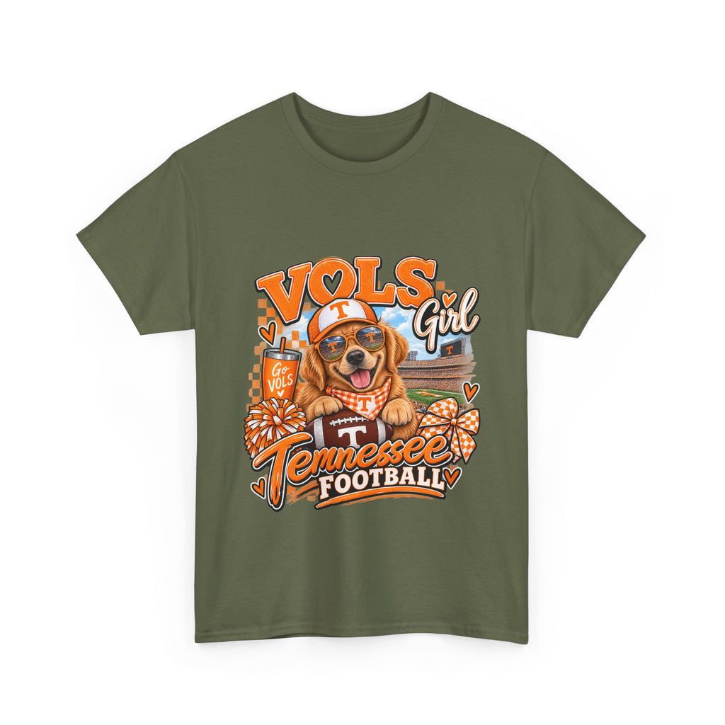 Tennessee Vols Football Tee — "Vols Girl" Dog Mascot Game Day Shirt