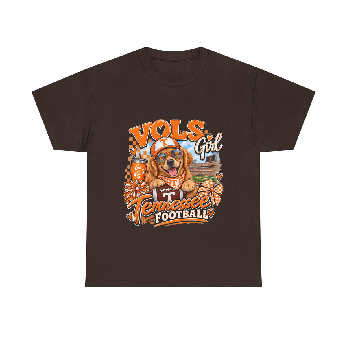 Tennessee Vols Football Tee — "Vols Girl" Dog Mascot Game Day Shirt