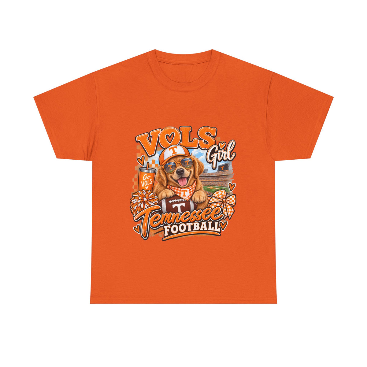 Tennessee Vols Football Tee — "Vols Girl" Dog Mascot Game Day Shirt