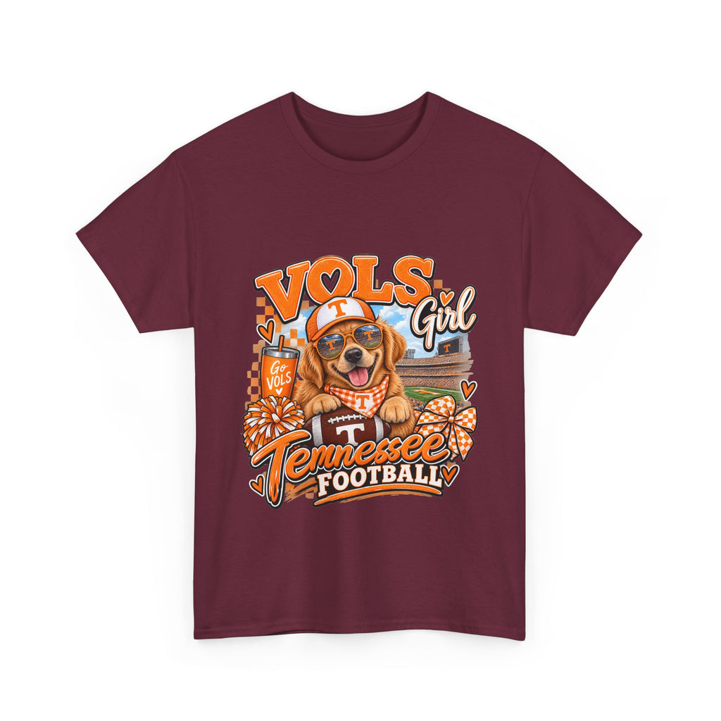 Tennessee Vols Football Tee — "Vols Girl" Dog Mascot Game Day Shirt