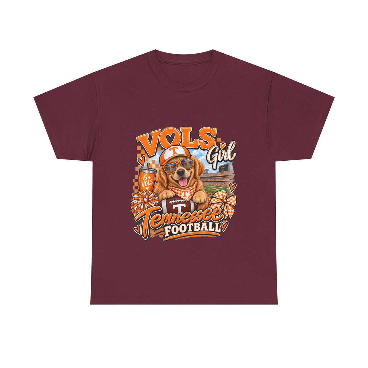 Tennessee Vols Football Tee — "Vols Girl" Dog Mascot Game Day Shirt