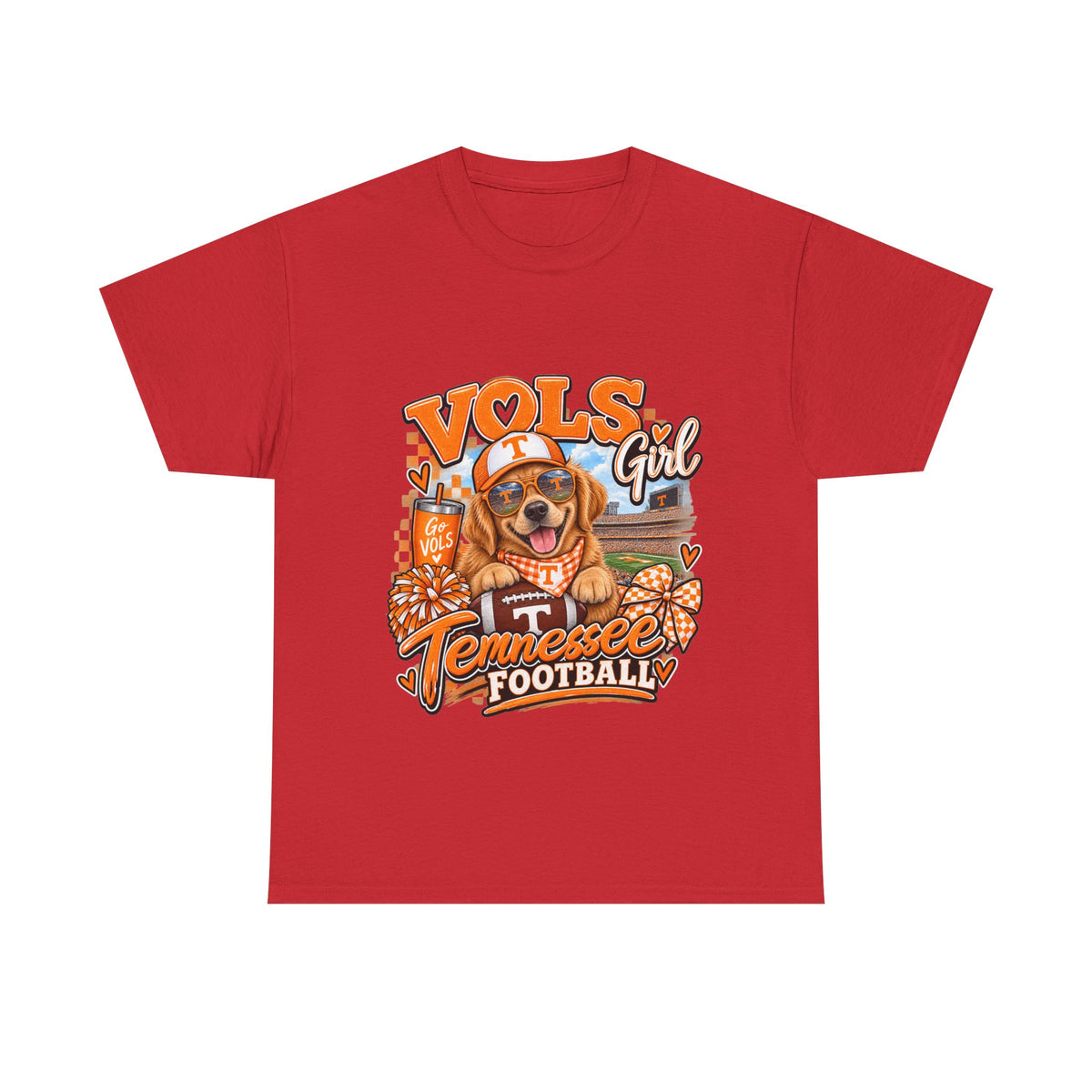 Tennessee Vols Football Tee — "Vols Girl" Dog Mascot Game Day Shirt