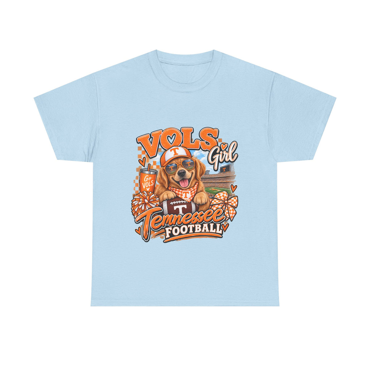 Tennessee Vols Football Tee — "Vols Girl" Dog Mascot Game Day Shirt