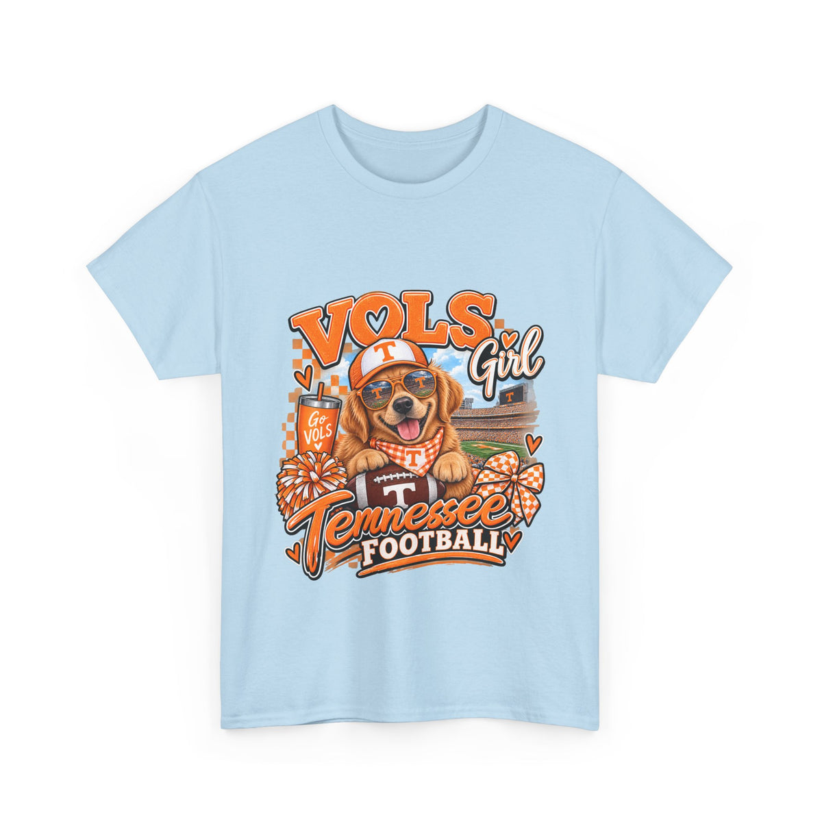 Tennessee Vols Football Tee — "Vols Girl" Dog Mascot Game Day Shirt