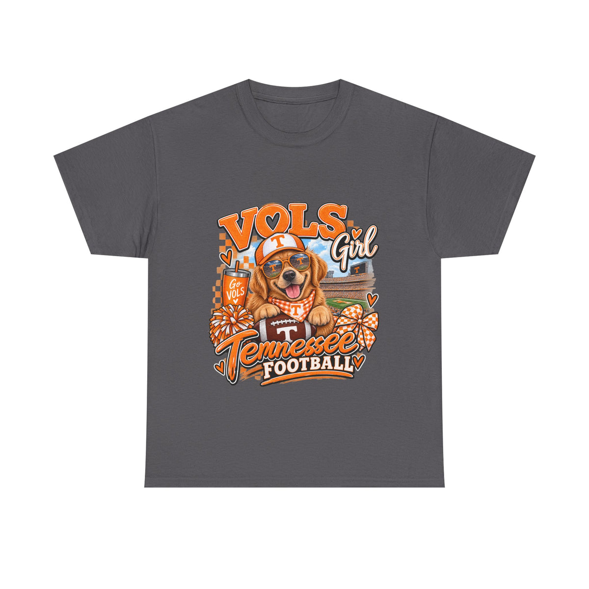 Tennessee Vols Football Tee — "Vols Girl" Dog Mascot Game Day Shirt