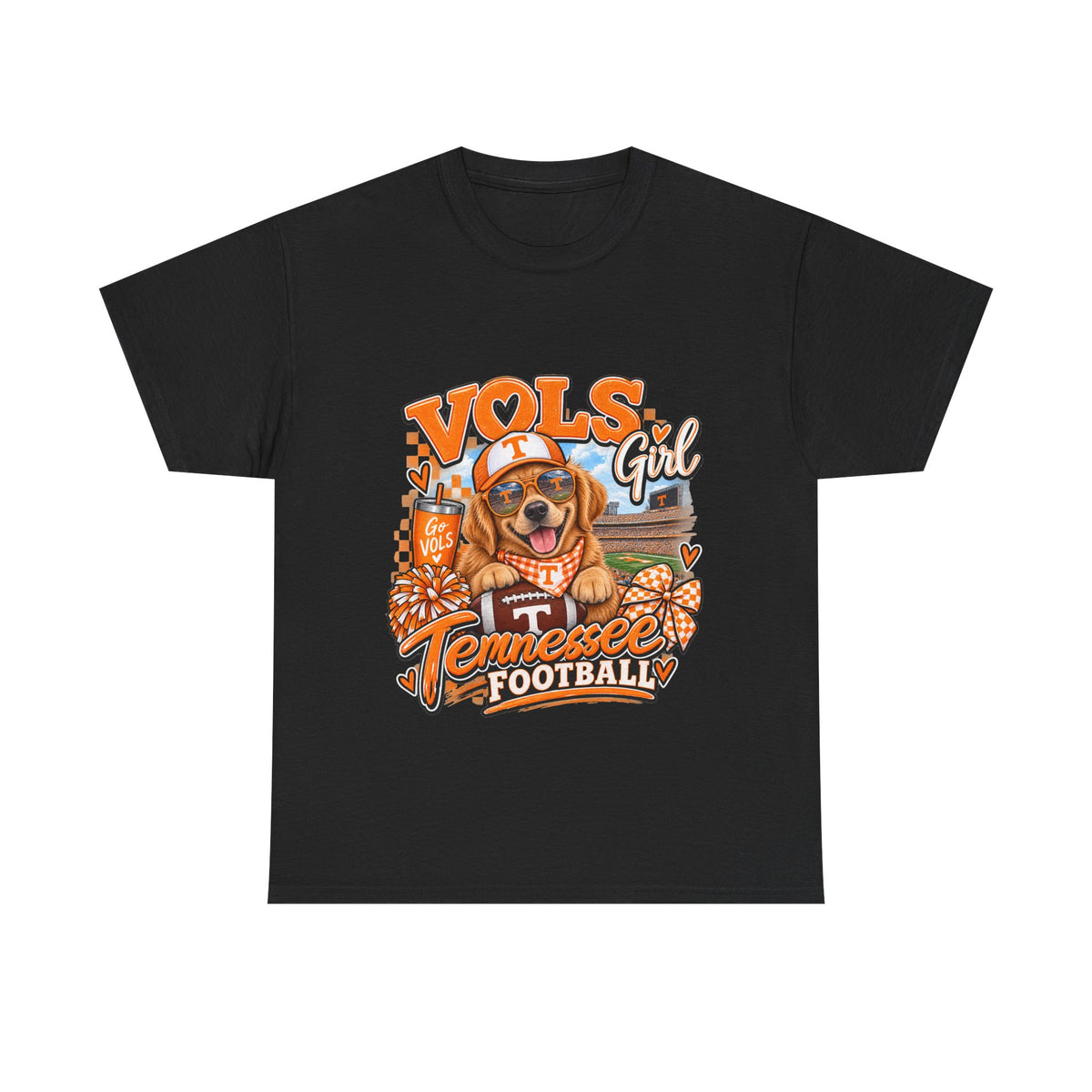 Tennessee Vols Football Tee — "Vols Girl" Dog Mascot Game Day Shirt