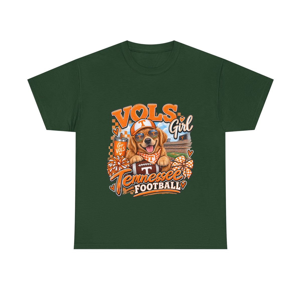 Tennessee Vols Football Tee — "Vols Girl" Dog Mascot Game Day Shirt
