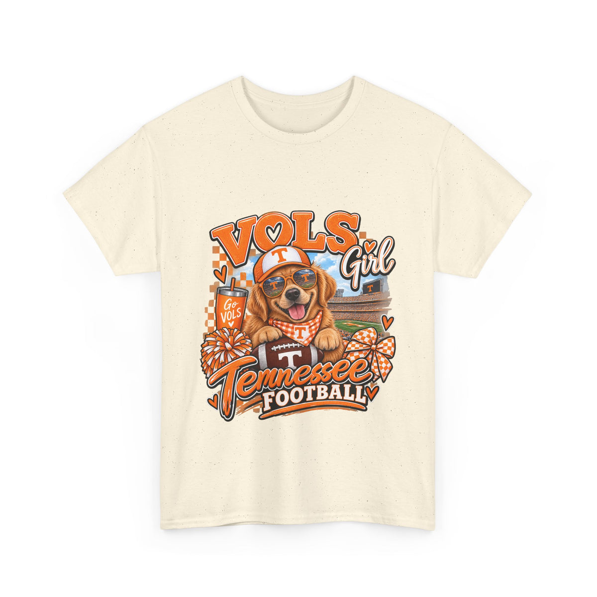 Tennessee Vols Football Tee — "Vols Girl" Dog Mascot Game Day Shirt