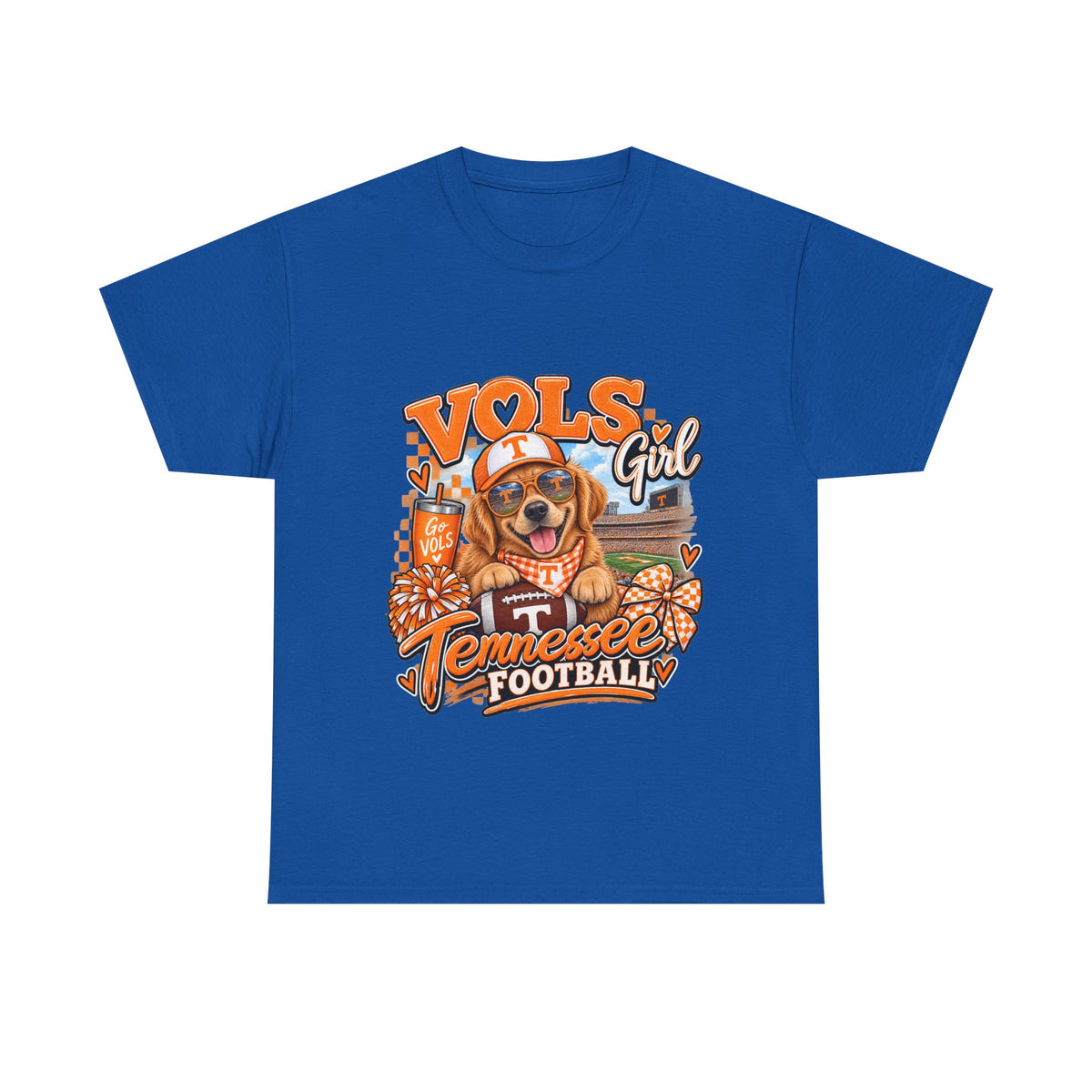 Tennessee Vols Football Tee — "Vols Girl" Dog Mascot Game Day Shirt