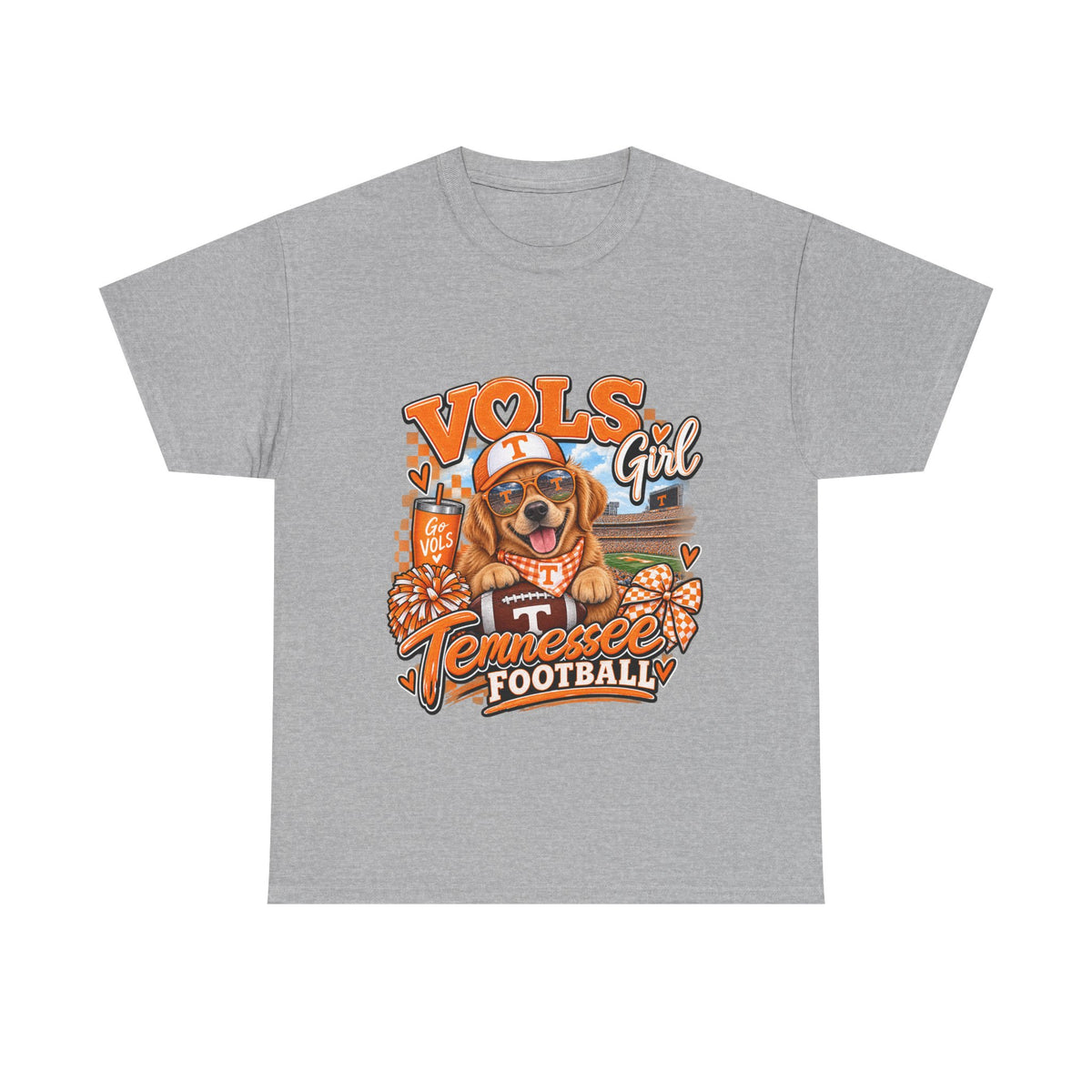 Tennessee Vols Football Tee — "Vols Girl" Dog Mascot Game Day Shirt