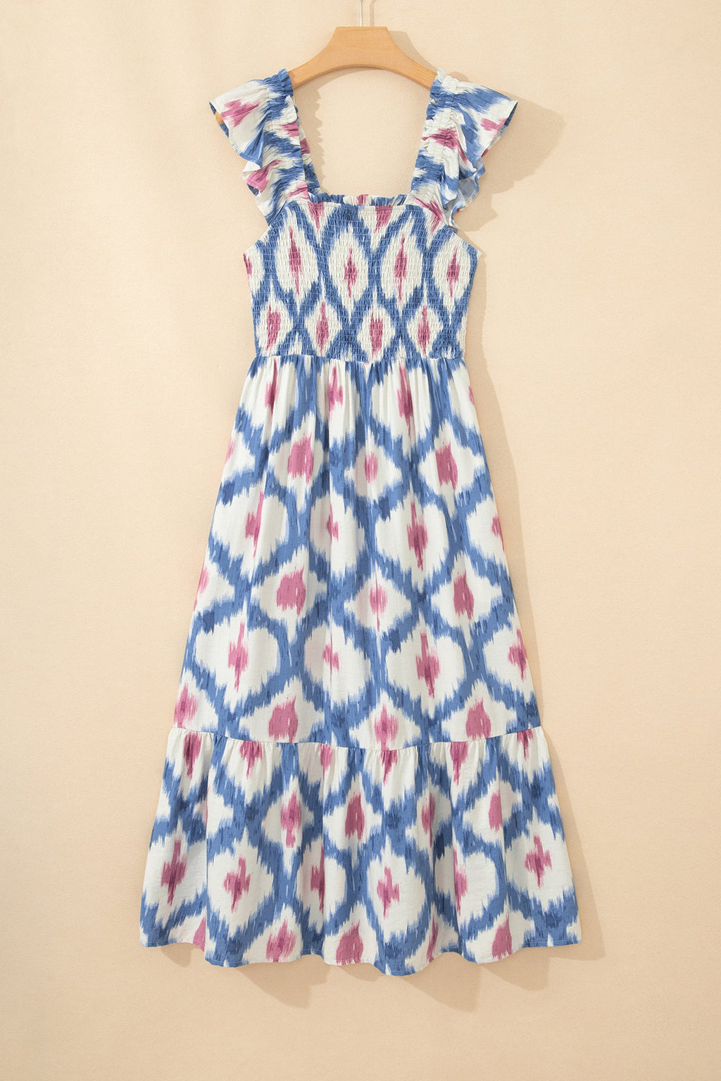 Deborah Waist Ruffle Sleeve Dress
